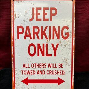 Funny Metal Jeep Parking Sign Vintage Look, New in Package